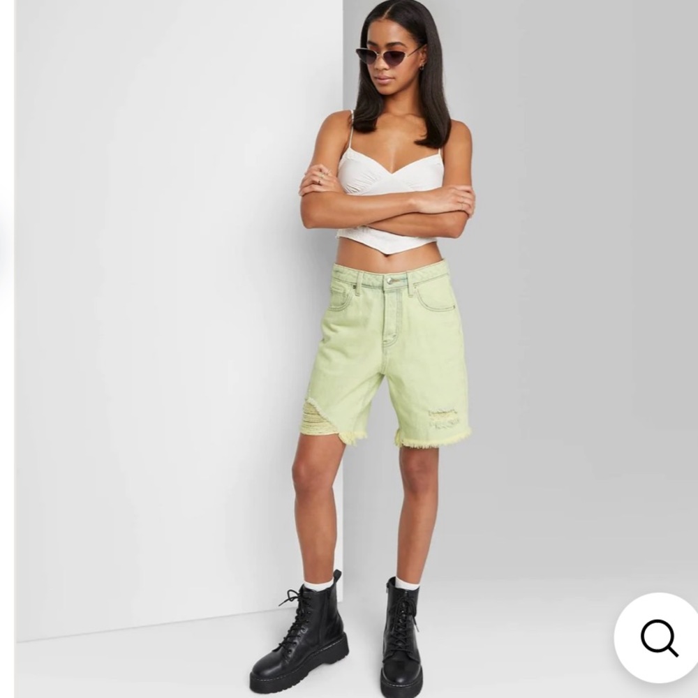 5/$25 NWT Wild Fable lime green high rise Bermuda shorts